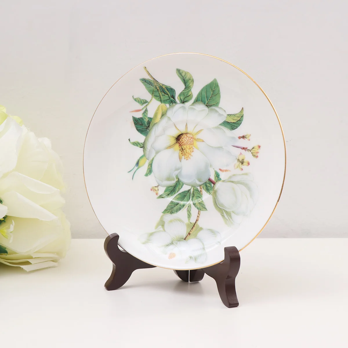 

Dish Holder Plate Display Stand Photo Clip Ornament Desktop Monitors Wood Rack Bookshelf