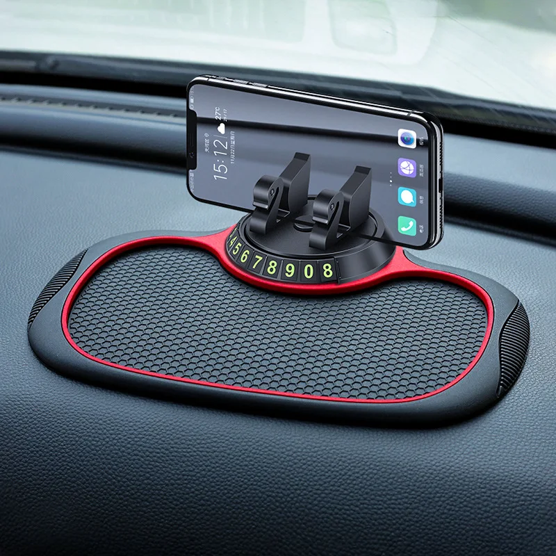 

Car navigation mobile phone bracket multi-function anti-skid pad car parking number plate rack