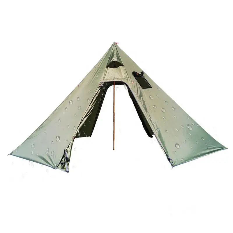 

3 Person Outdoor Camping Tent Waterproof Windproof Easy Setup Tent Easy Setup Pyramid Tent With Square Chimney Window For Family