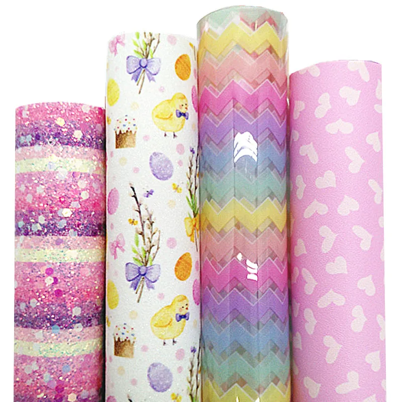 Радужные полосы крупные блестящие кожаные сердца пасхальные яйца печатные