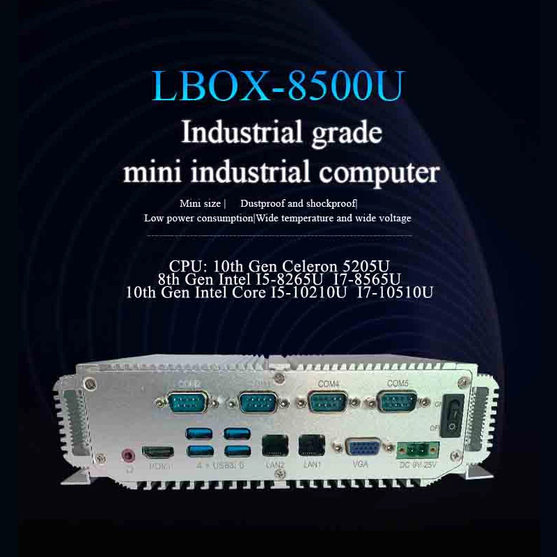 Wholesale Industrial PC mini pc I7-8565U DDR4 Memory With 4 USB 3.0 and 6 x COM Port 2 x Gigabit LAN