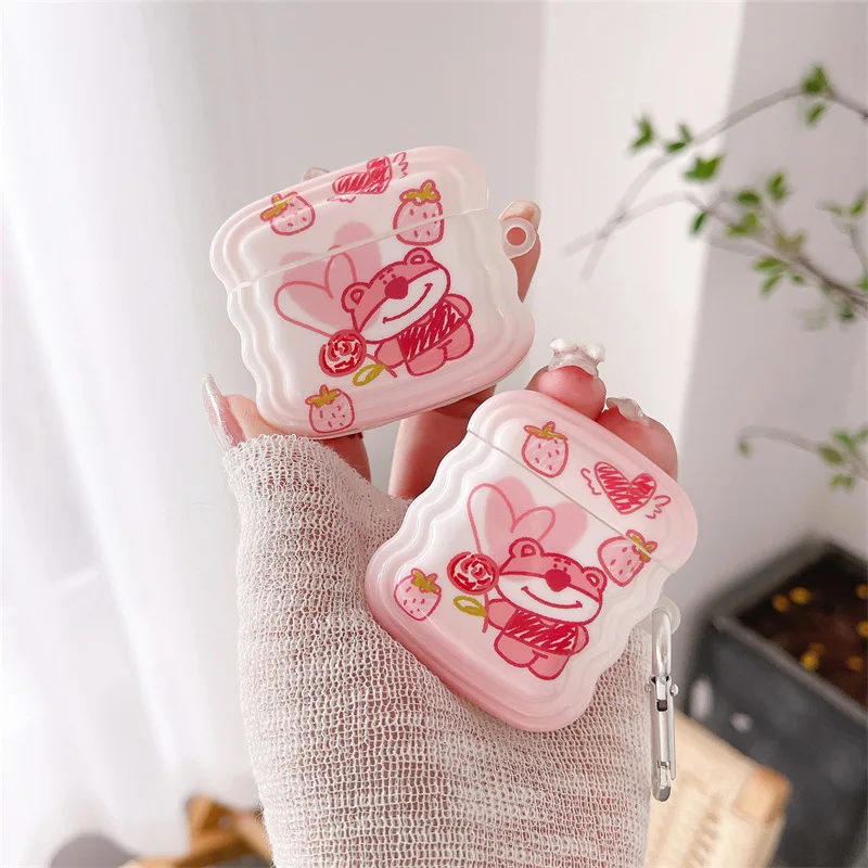 

Gradient Graffiti Bear Case for Apple AirPods 1 2 3 Pro Cases Cover IPhone Bluetooth Earbuds Earphone for Air Pods Case