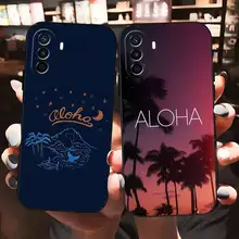 Hello Hawaii Aloha Phone Case For Huawei P50 P40 Pro P30 P10 P20 Plus Lite Psmart 2020 Y6 Y5 2019 Y8s Design Back Cover