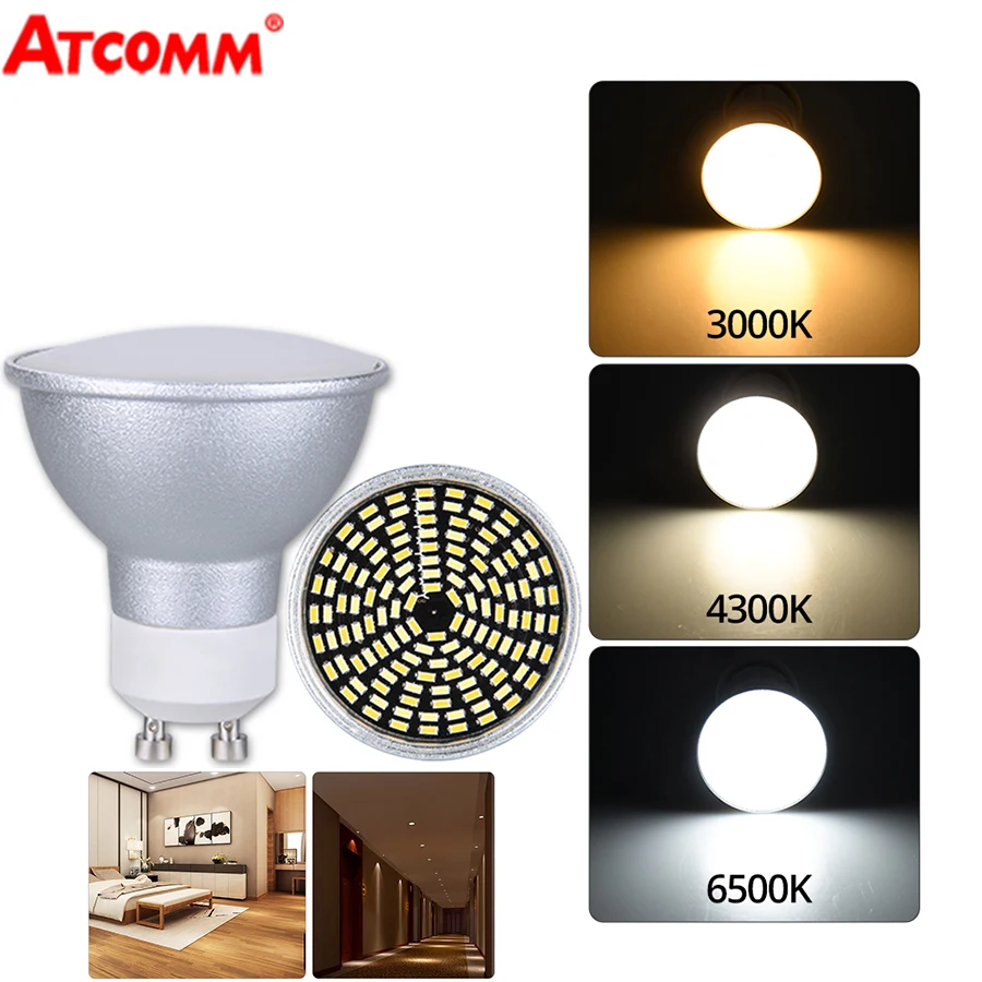 

Aluminum GU10 Lamp LED Light Bulb 110V Spotlight 128 Pcs 3014 LEDs Bulbs Dimmable Lighting For Bedroom Home Decor Living Room