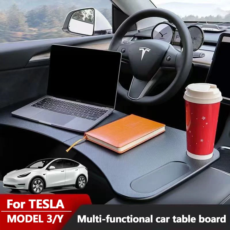 

Table For Tesla Model 3 Model Y Steering Wheel Board Laptop Notebook Foldable Desk Mount Eating Drinking Tray Holder,Storage bag