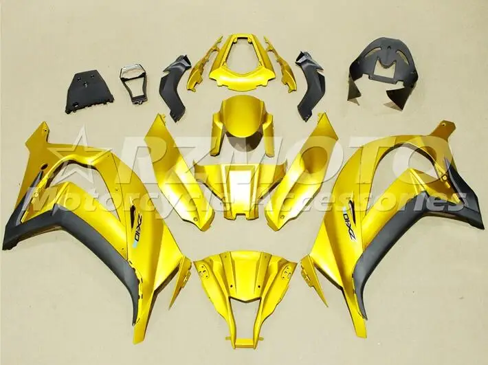 

Новый комплект обтекателей из АБС-пластика подходит для Kawasaki Ninja ZX-10R 2011 2012 2013 2014 2015 11 12 13 14 15 комплект обтекателей корпуса с золотым матовым п...