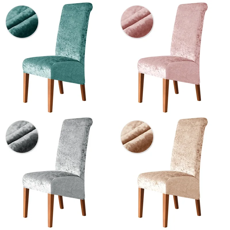 

Soft Velvet Stretch Chair Covers High Back Dining Chair Cover for Dining Room Wedding Hotel Office Kitchen Anti-dirty Home Decor