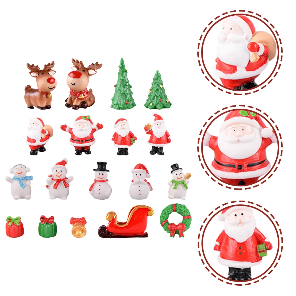 

Christmas Miniature Figurineslandscape Ornament Claus Santa Xmas Snowman Ornaments Tree Figures Resin Decor Model Decoration
