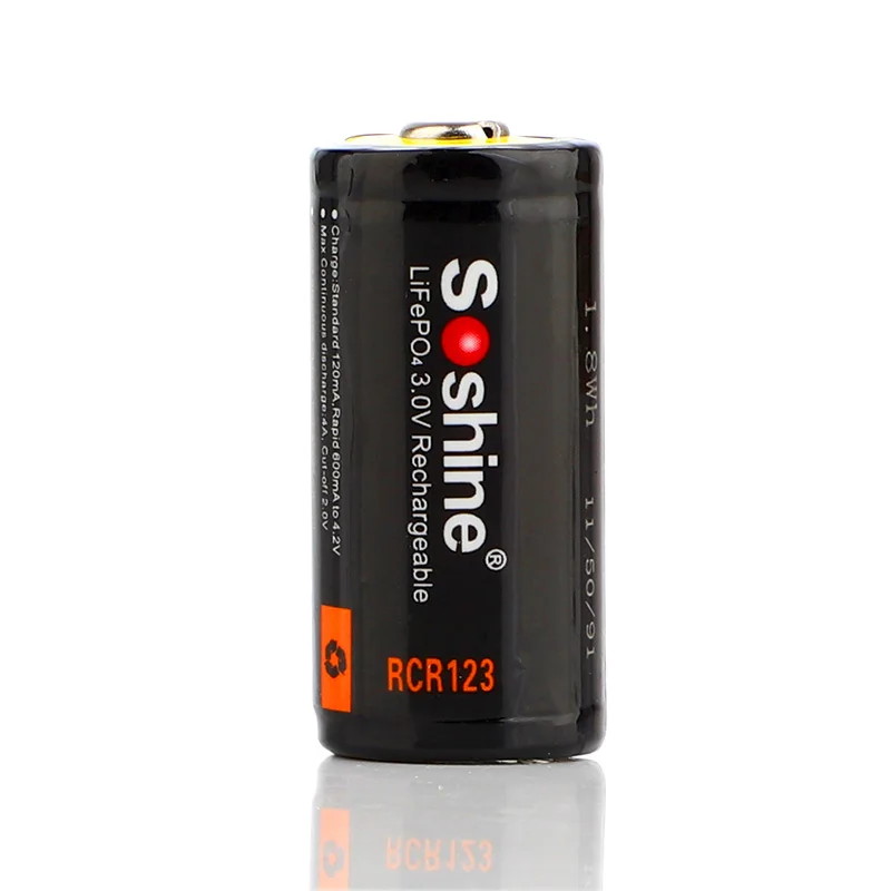 Soshine 16340 RCR123 LiFePO4 3 2 V аккумулятор 0 600mAh перезаряжаемые защищенные батареи с