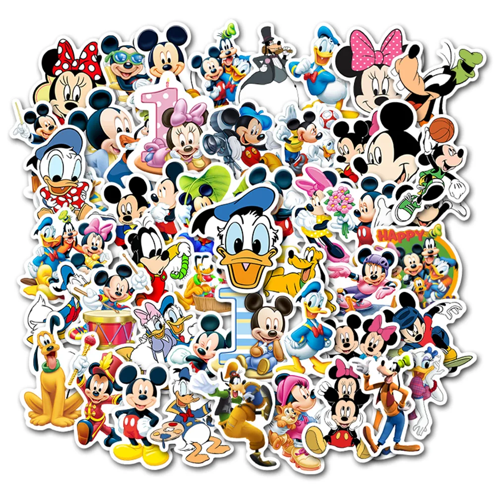 

10/30/50PCS Disney Mickey Mouse Cartoon Anime Sticker DIY Phone Guitar Laptop Luggage Skateboard Graffiti Decals Fun for Kid Toy