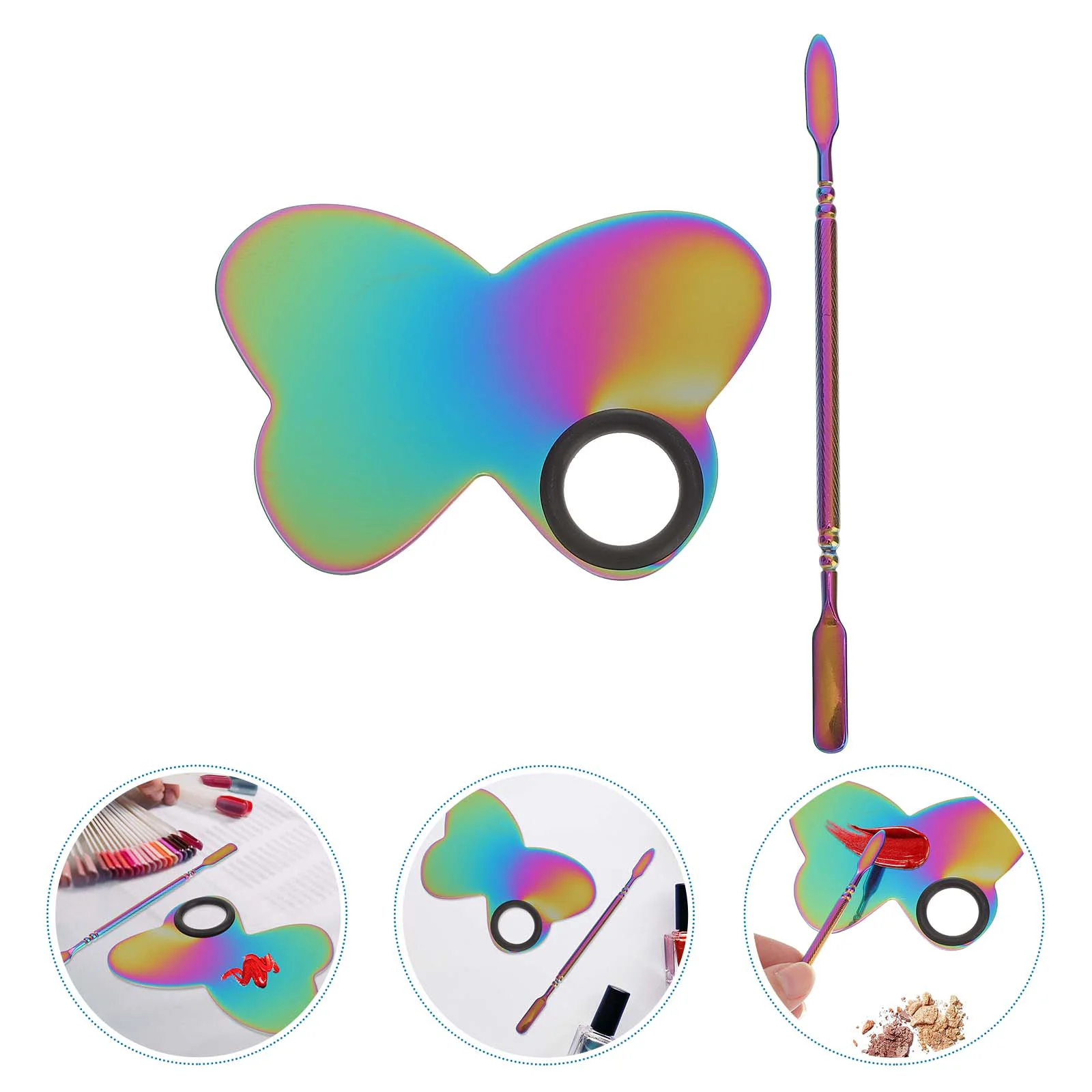 

Makeup Stainless Steel Heart Shaped Nail Mixing Foundation Color Mixing With
