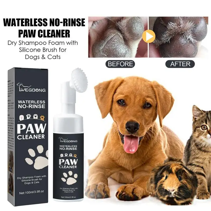 

Pet Foot Cleaner Dogs Cats No-wash Paw Foam Washing Proucts Natural Paw Care Silicone Brush Head Massager Dogs Grooming Supplies