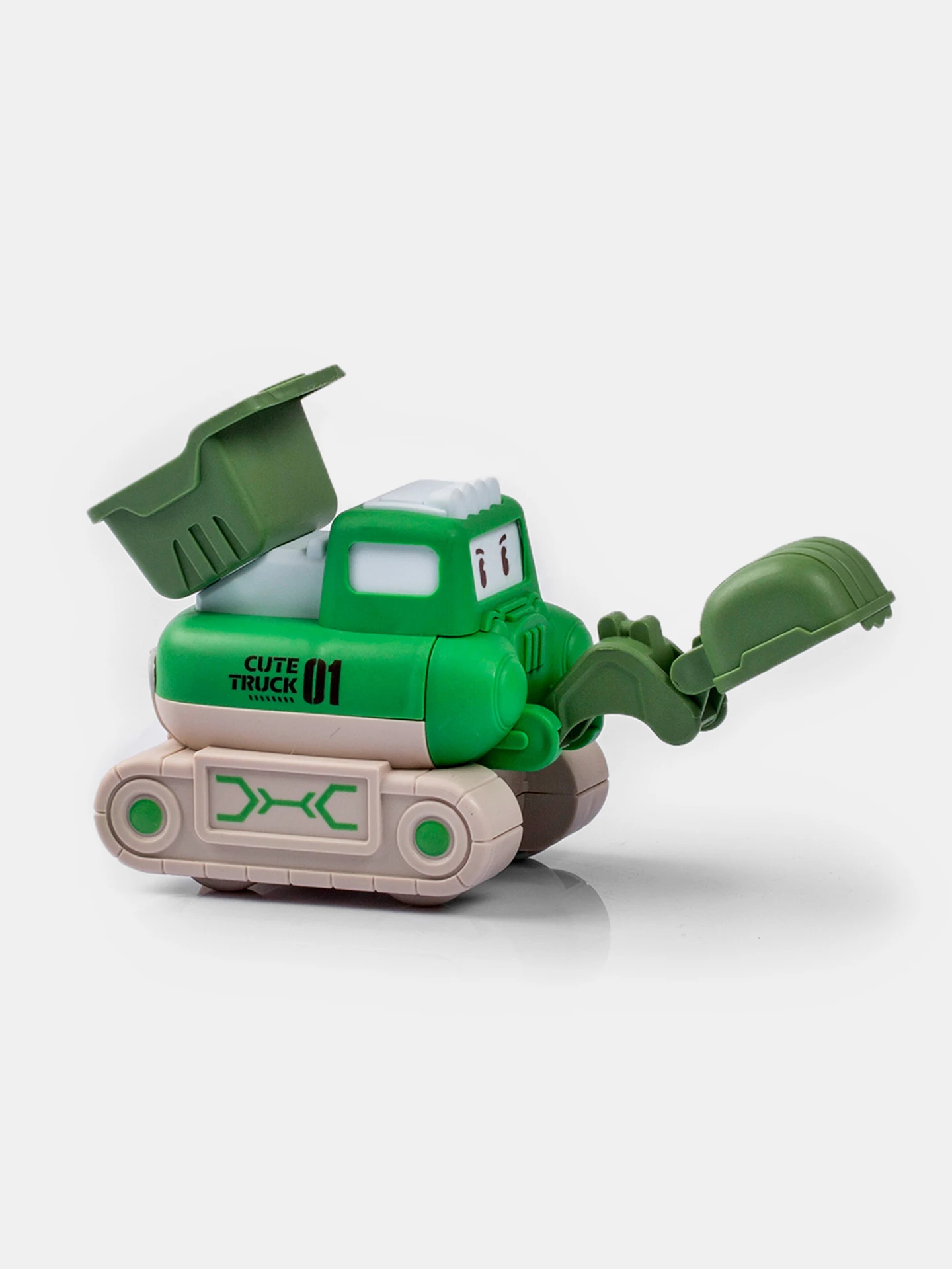 

Boring, Playing with Excavators! Press Type Warrior Educational Toy Car Green Scooter