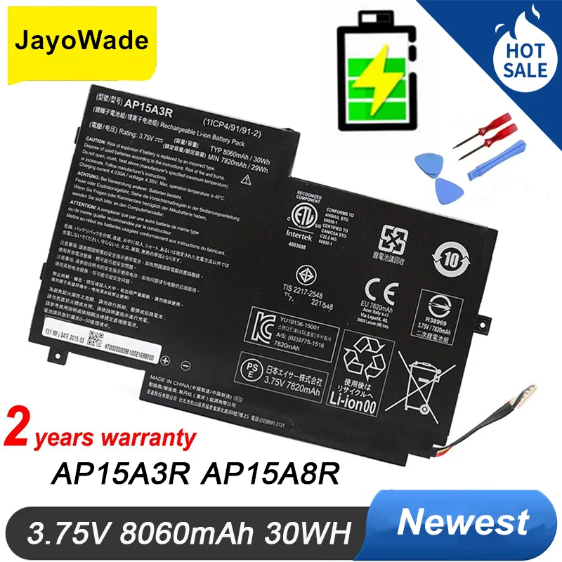 

Аккумулятор AP15A3R AP15A8R для ноутбука Acer Aspire Switch 10E SW3-013P Series AP15A3R 8060 V 30WH AP15A3R AP15A8R