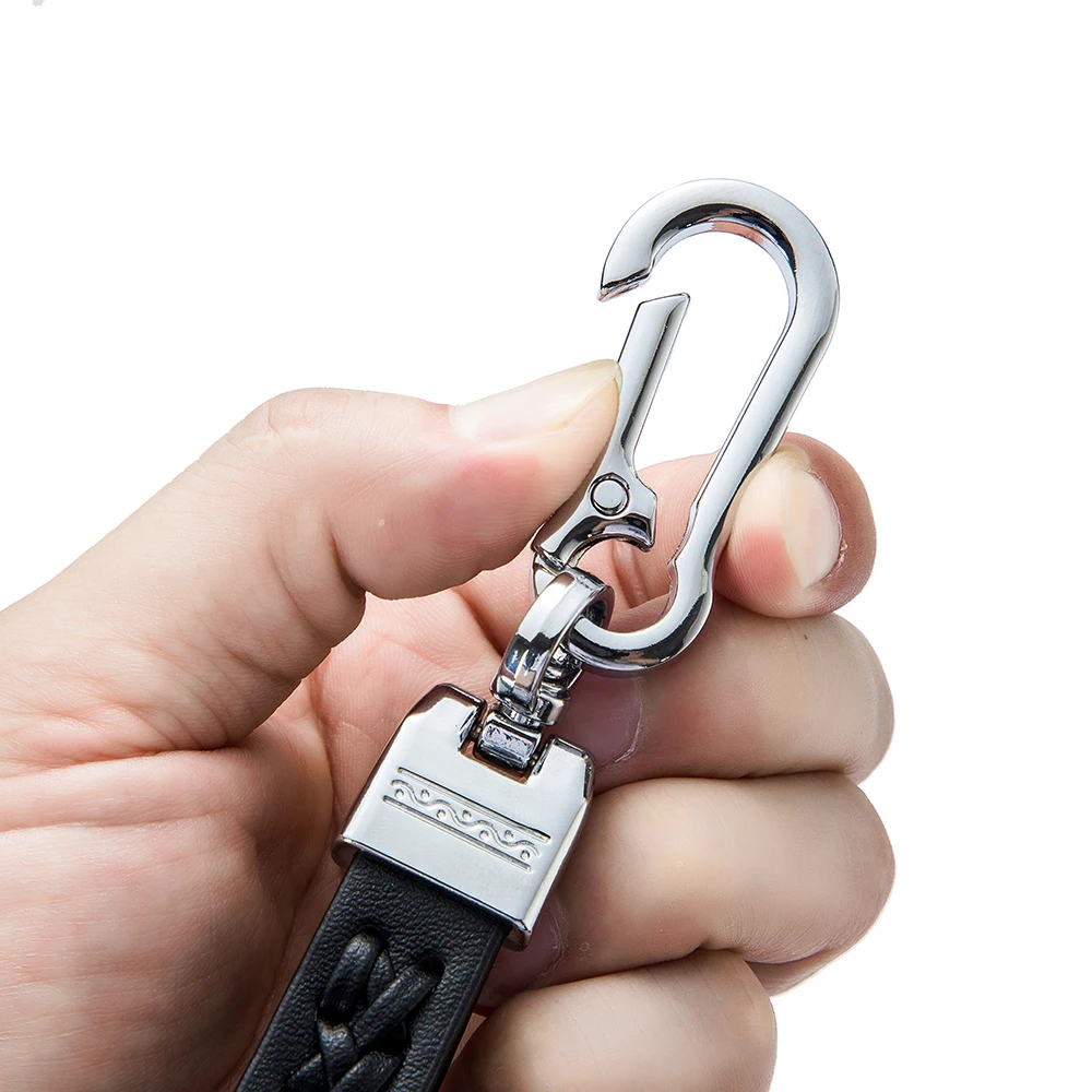 Car key chain pendant men braided rope manual key chain metal delicate upscale female key chain