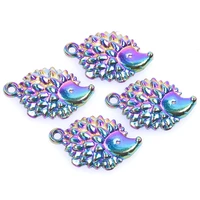 10pcslot kawaii animal hedgehog squirrel metal charms rainbow color alloy pendant for jewelry making crafts parts wholesale