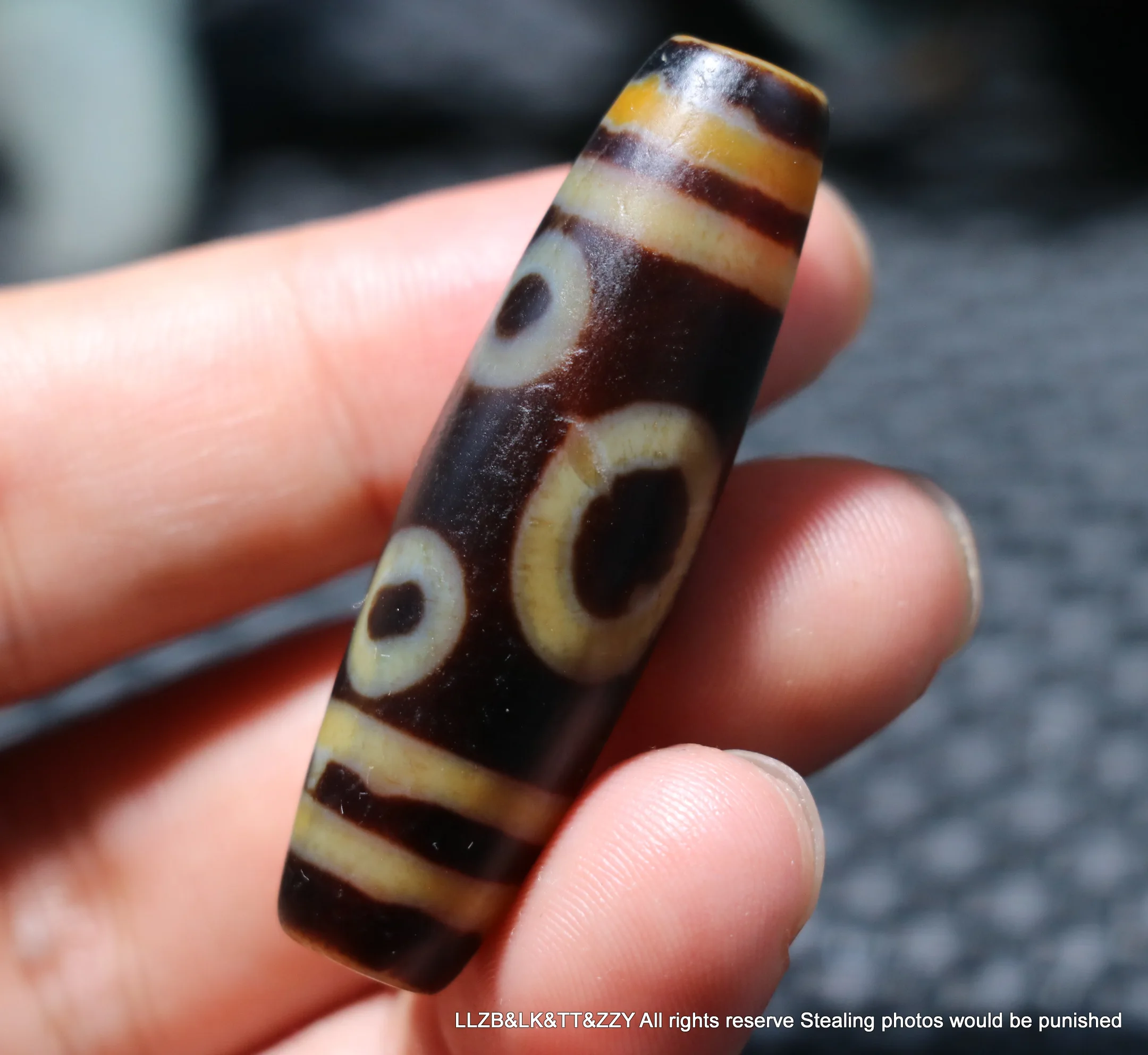 

LKbrother Sauces Power Magic Tibetan Old Agate 6 Eyed Symbolize dZi Bead Amulet Talisman Big Pendant UPD0907A45