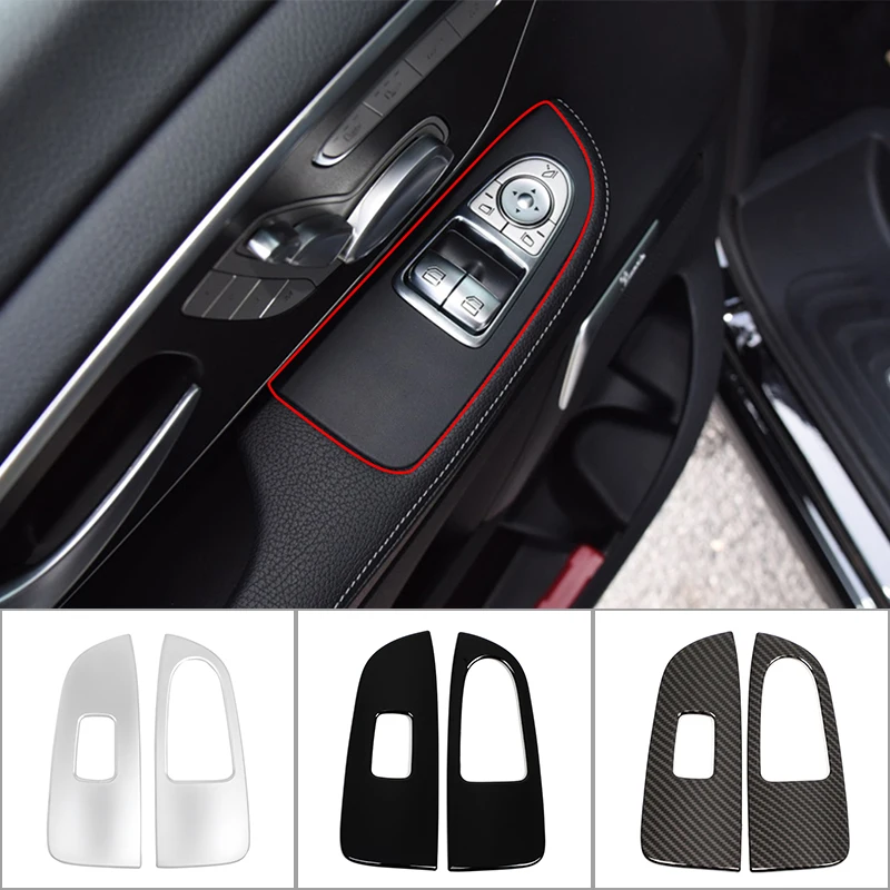 

ABS Carbon Fiber Style Car Window Glass Lift Switch Button Cover Trim Sticker For Mercedes Benz V Class V250 V260 2015-2021