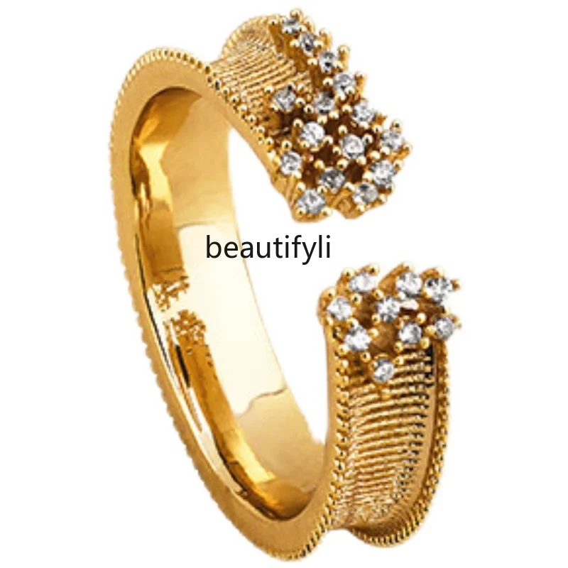 

yj 2022new Gear Ring Women's Trendy Light Luxury Minority High-Grade Jewelry