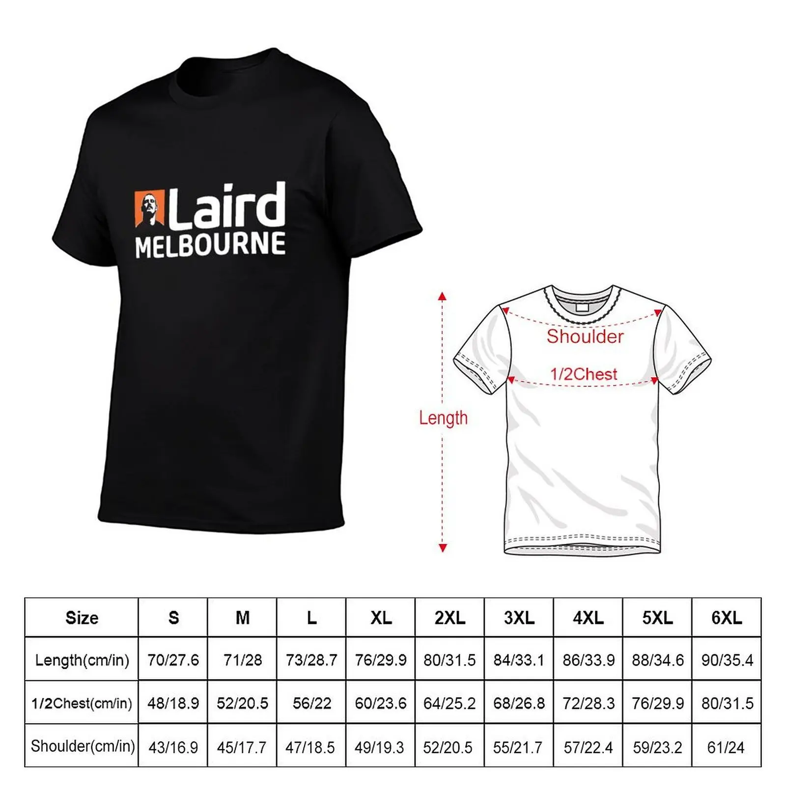 Фото Мужская футболка Laird Melbourne Horizontal, белая, 100% хлопок, повседневная футболка для мужчин №2