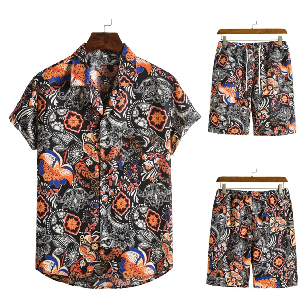 

Men‘s Sets Short Sleeve Hawaiian Shirt And Shorts Summer Printing Casual Beach Two Piece Suit 2022 New Fashion Clothing