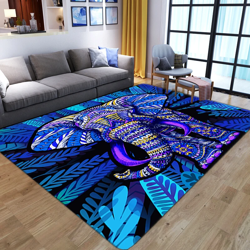 

Cartoon Artistic Elephant 3D Non-slip Rug Large Tatami Floor Mat Kid Living Room Balcony Bath Kitchen Bedroom Beside Sofa Carpet