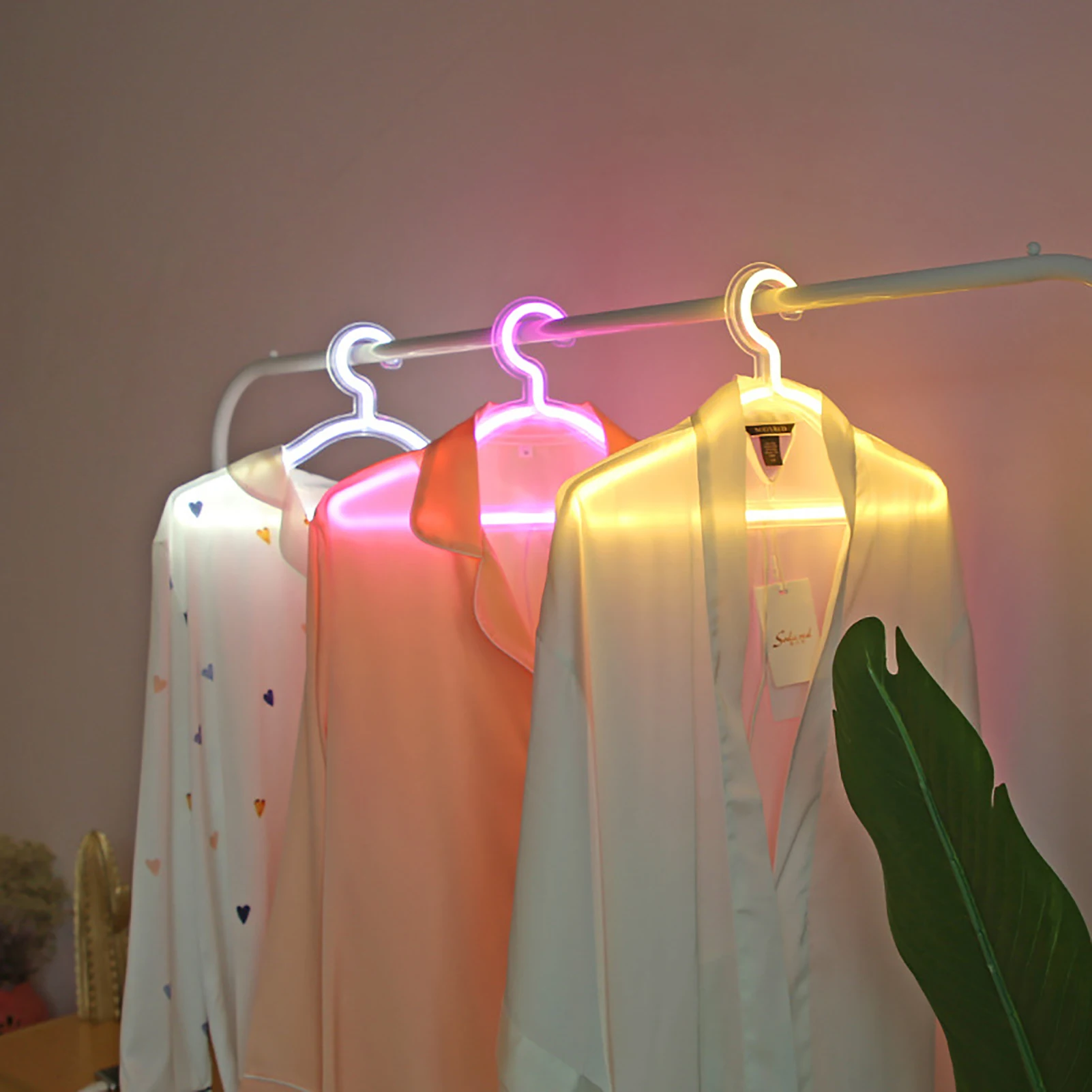 

Neon Sign Clothes Hanger Creative Neon Sign Clothes Hanger Convenient To Use With Switch Practical Clothes Organizer Hanger