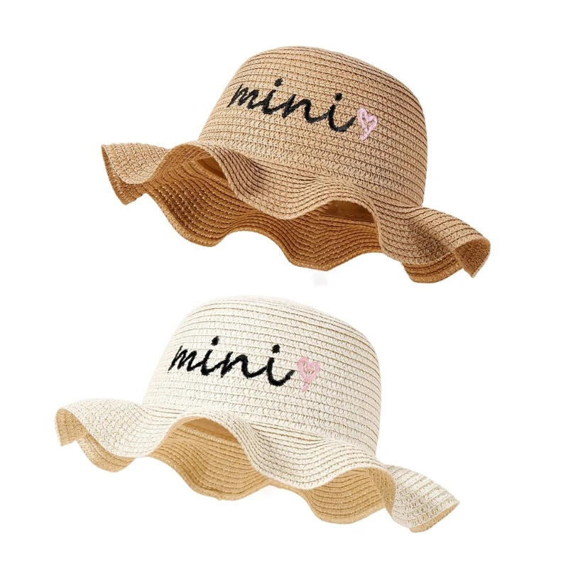 

Toddler Girl Travel Beach Hat Wide Brim Straw Cap Soft Breathable Panama Hats