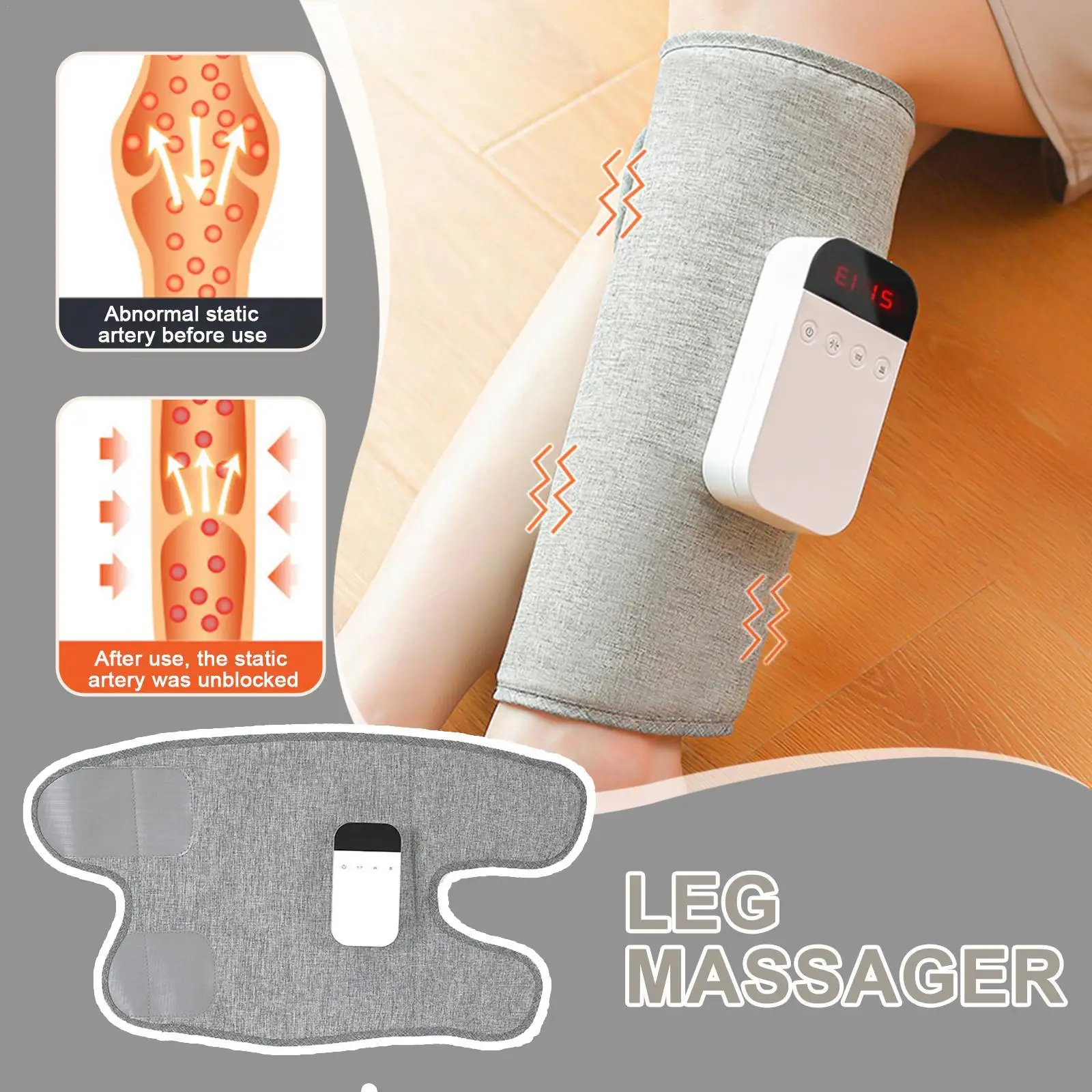 

Electric Leg Massager Wireless Vibration Air Compression Calf Wraps Massager For Leg Circulation And Swelling Pain Relief 3 Mode