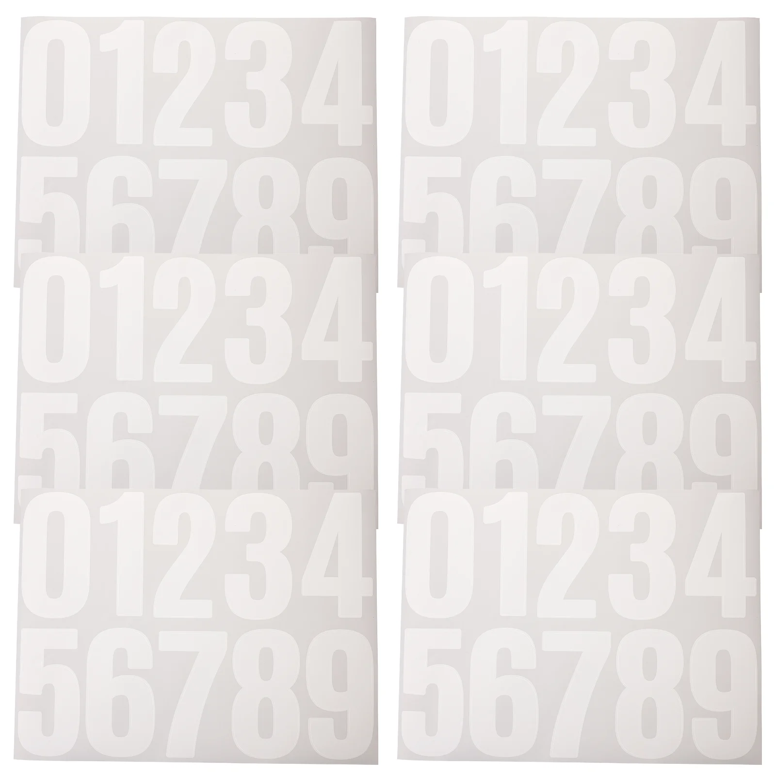 

6 Sheets Stickers Racing Number Decals Adhesive Numbers Bins Large White Mailbox DIY Trash Can Block