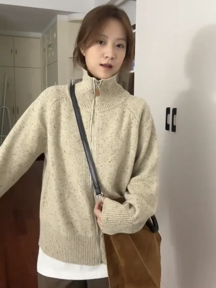 Французский sle Ретро Разное Короткий вязаный кардиган Женский осенне-зимний