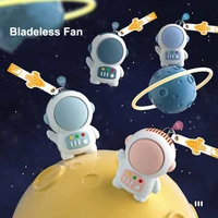 2022 creative astronaut mini fan handheld portable bladeless fans enduring cooling usb rechargeable fan with lanyard keychain