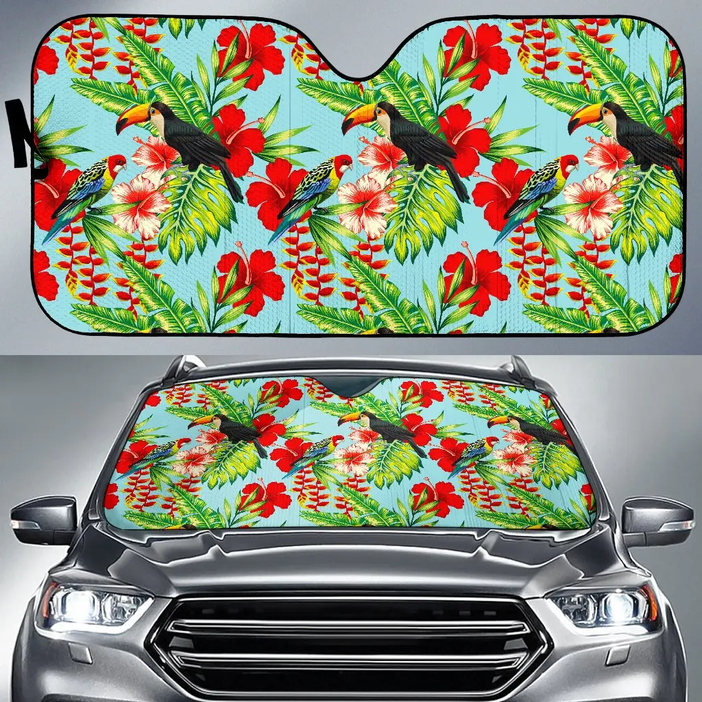 

Toucan Parrot Tropical Pattern Print Car Sun Shade