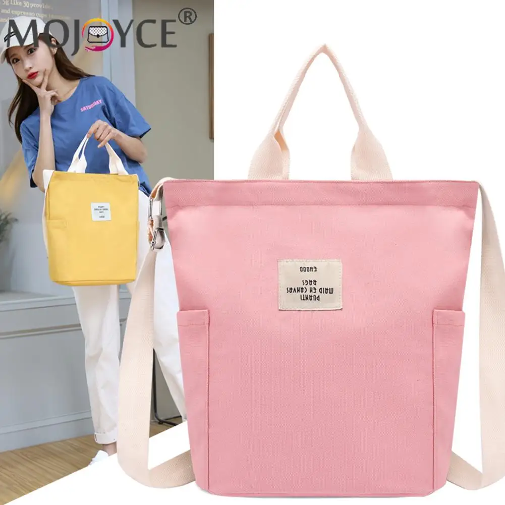

Casual All-match Women Canvas Zipper Shoulder Crossbody Tote Bag Lady Fashion Solid Color Large Capacity Shopping Top-handle Bag