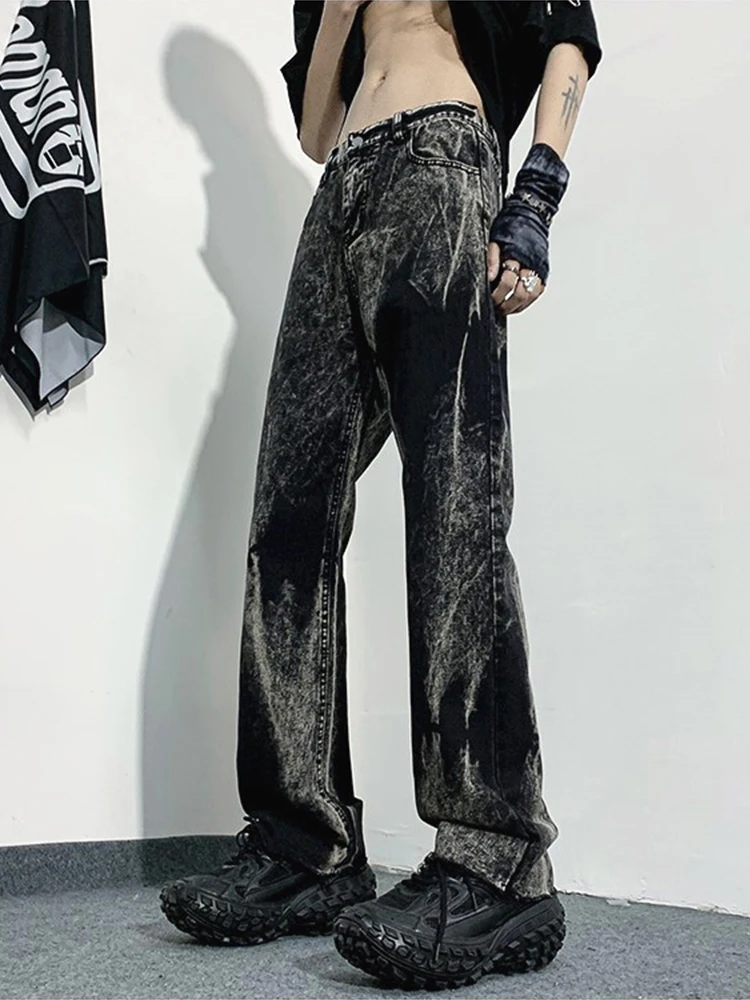 Men's Loose Fit Tie-Dye Jeans Hip-Hop Harem Pants Y2K Streetwear Male Female Casual Long Trousers Baggy Jeans Y2k Men’s Jeans