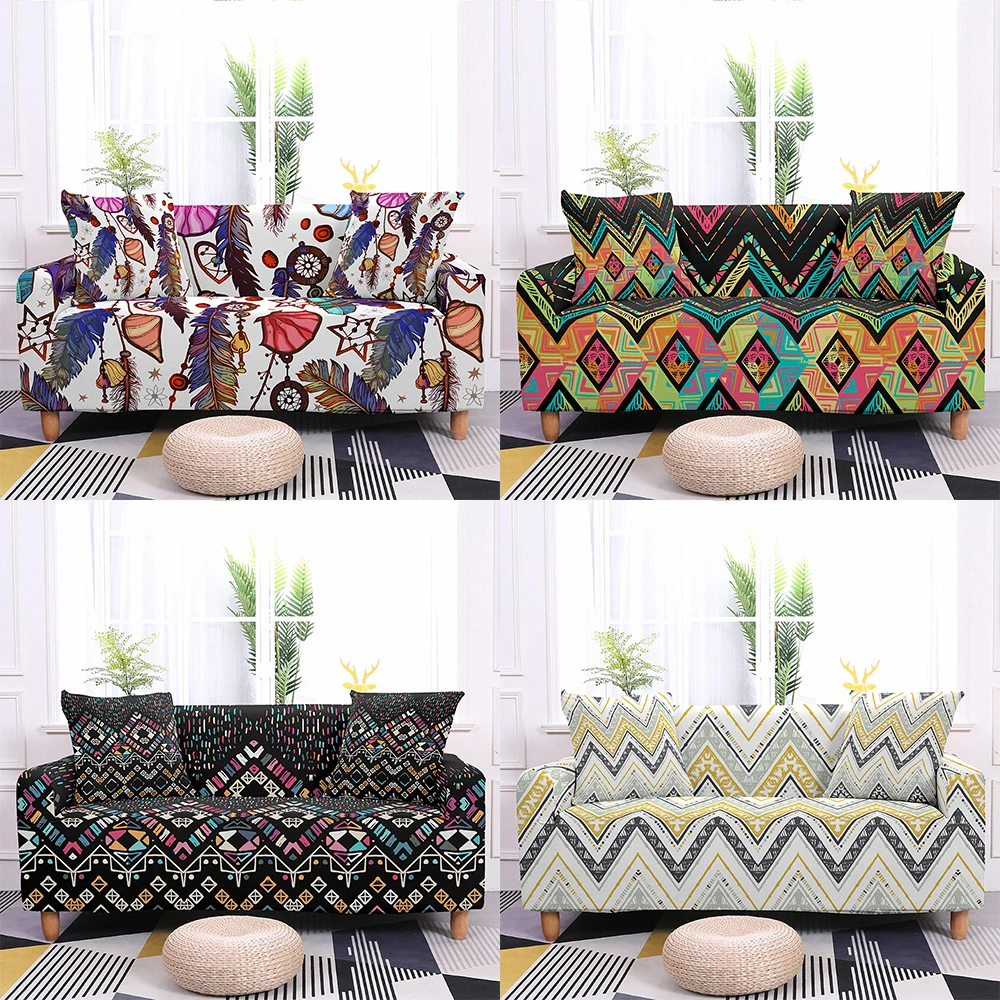 

Эластичные Чехлы для дивана с принтом мандалы, эластичный богемный нескользящий чехол на диван в гостиную, защита стула, для сидений