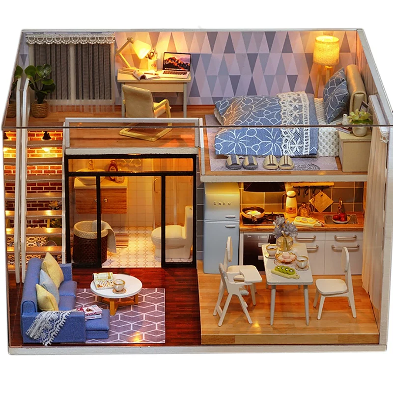 

Искусственный кукольный домик, деревянный павильон, чердак в старинном китайском стиле, сборка, подарок на день рождения