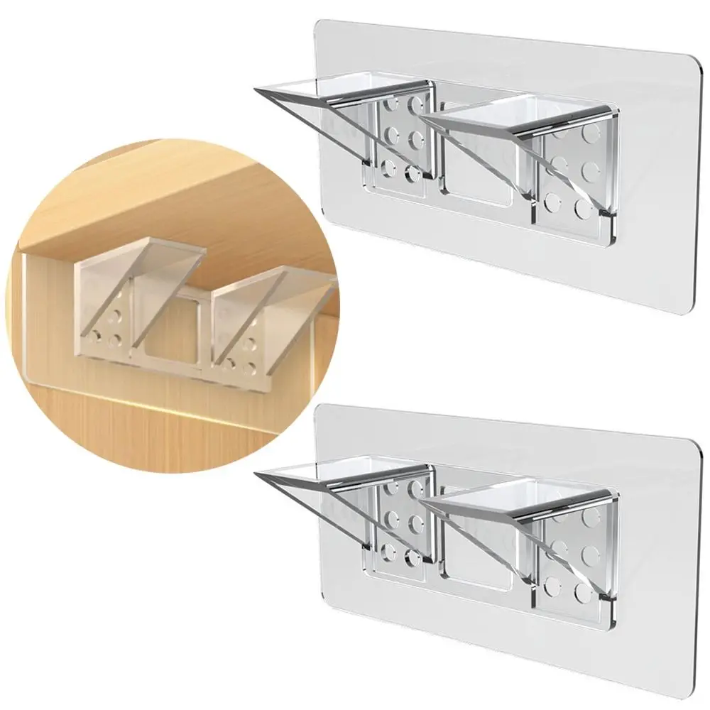 

Shelf Support Adhesive Pegs Self Adhesive Closet Cabinet Shelf Support Clip Wall Hanger Clapboard Punch Free Hook Strong Holder