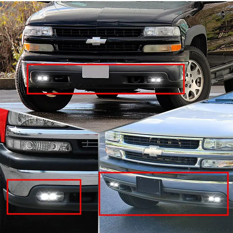 1 пара черных 12 В светодиодных автомобильных противотуманных фар переднего