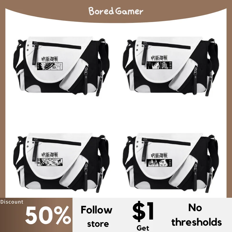 

Anime Jujutsu Kaisen Unisex Students Youth School Cartoon Cute Crossbody Shoulder Bags Bookbag Daily Gift Outdoor