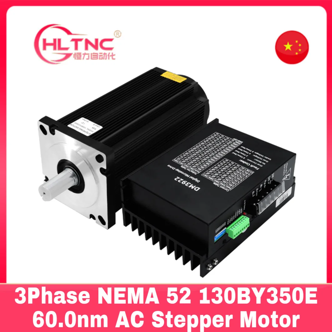 

3 фазы NEMA 52 130 мм 60N.m AC шаговый двигатель CNC шаговый двигатель 130BY350E 1,2 градусов с драйвером AC 110-240V DM3922 для ЧПУ