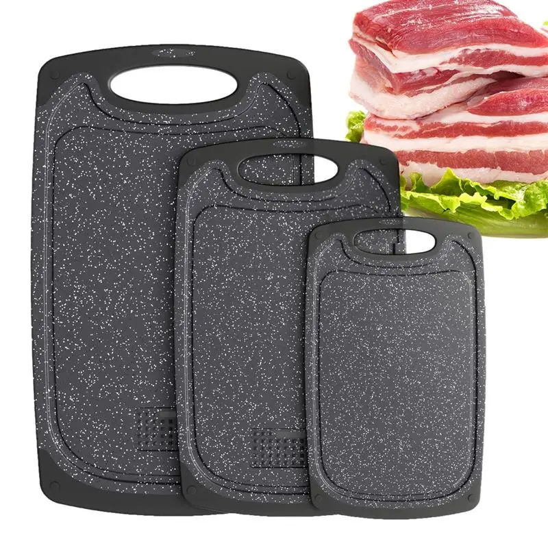 

Chopping Board Set 3pcs Nonslip Meat Cutting Boards Reversible Multifunctional Chopping Boards Kitchen Tools For Food Cutting