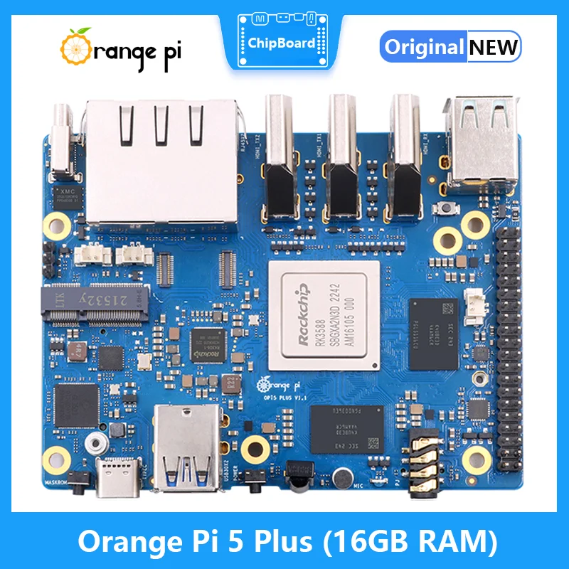 

Плата компьютерная Orange Pi 5 Plus, 16 ГБ ОЗУ, RK3588
