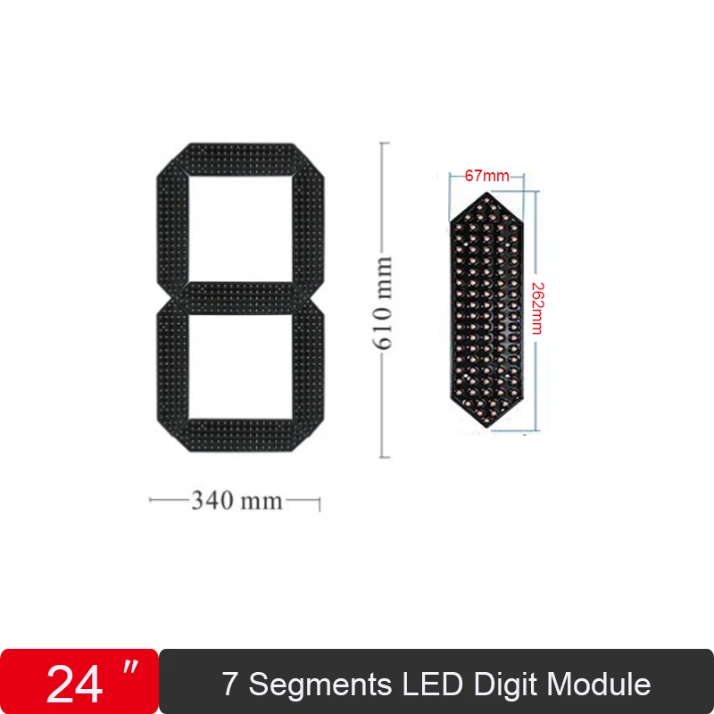 24 Inch Hot sale LED Digit Display Custom Large 7 Segment For Oil /Gas Price Sign Outdoor Waterproof Module