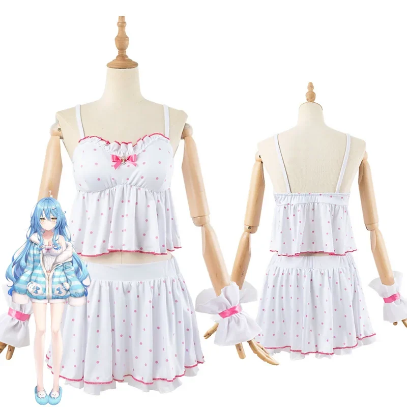 YouTuber VTuber Hololive Yukihana Lamy Wamy NePoLaBo косплей костюм парик аниме Милая Сексуальная