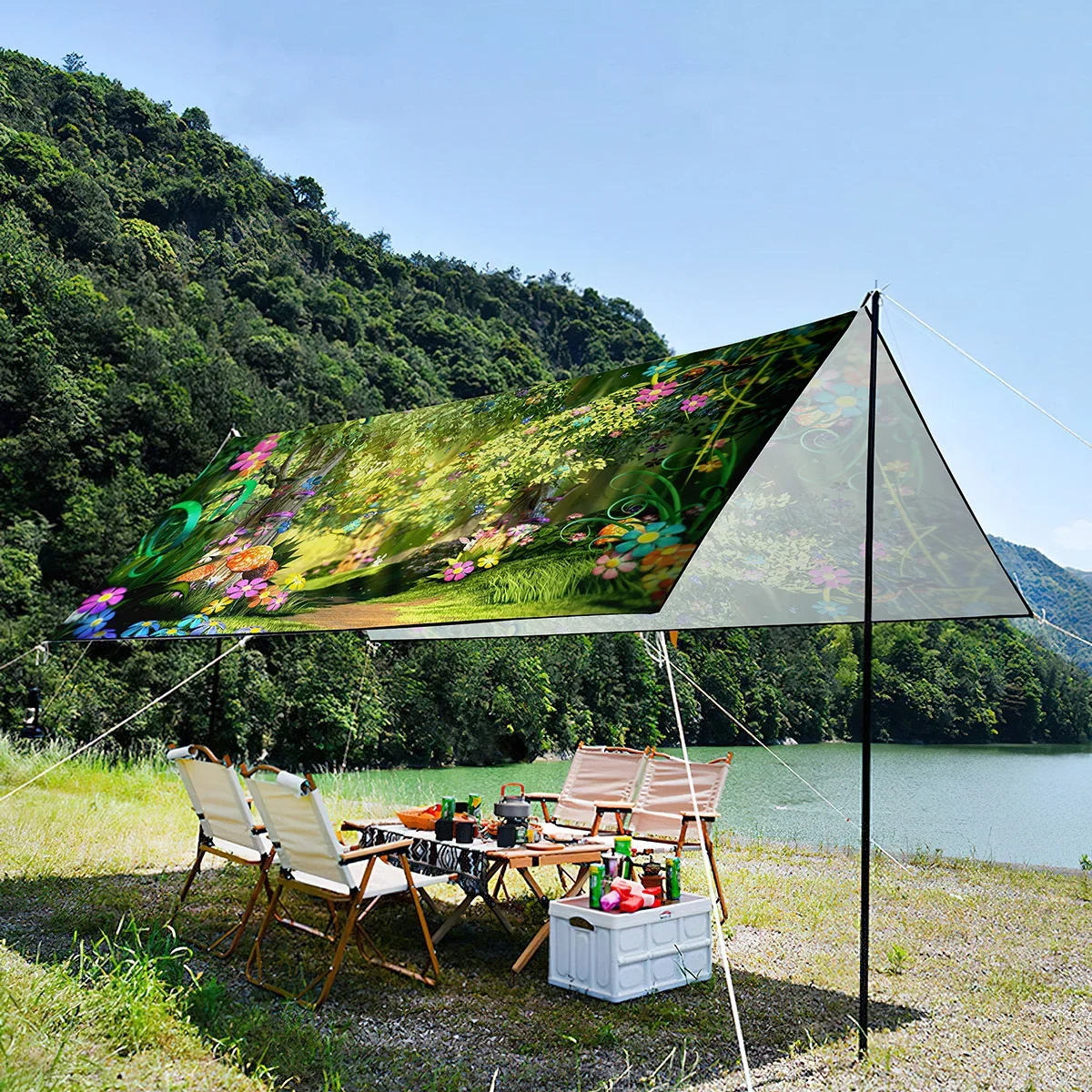 Солнцезащитный навес для большой группы садовый узор легкая водонепроницаемая и