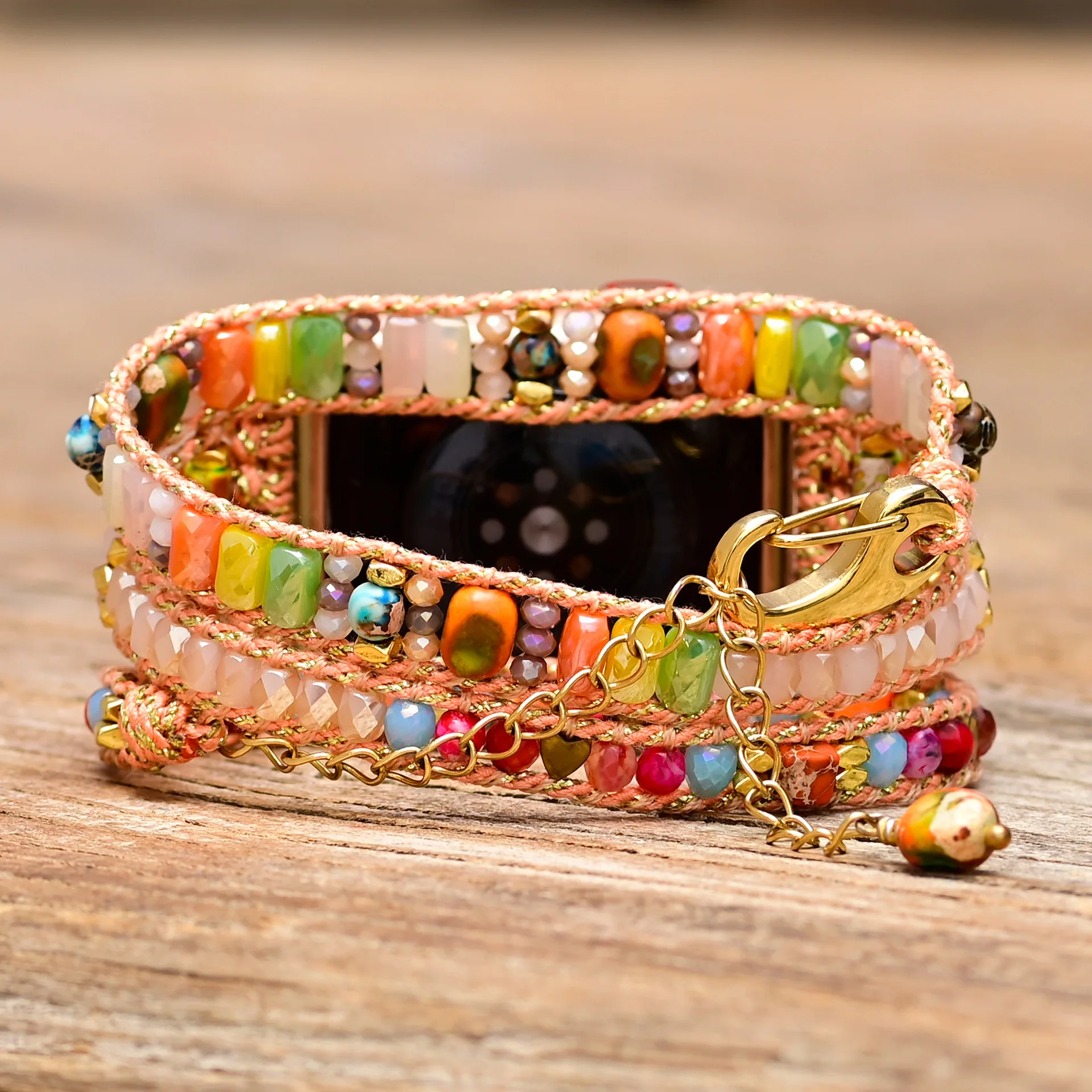 Natural Gemstone Crystal Bracelet Strap For Apple Watch Ultra 49mm 8 7 45mm 41mm Band For iWatch 6 5 4 3 1 38mm 42mm 40mm 44mm
