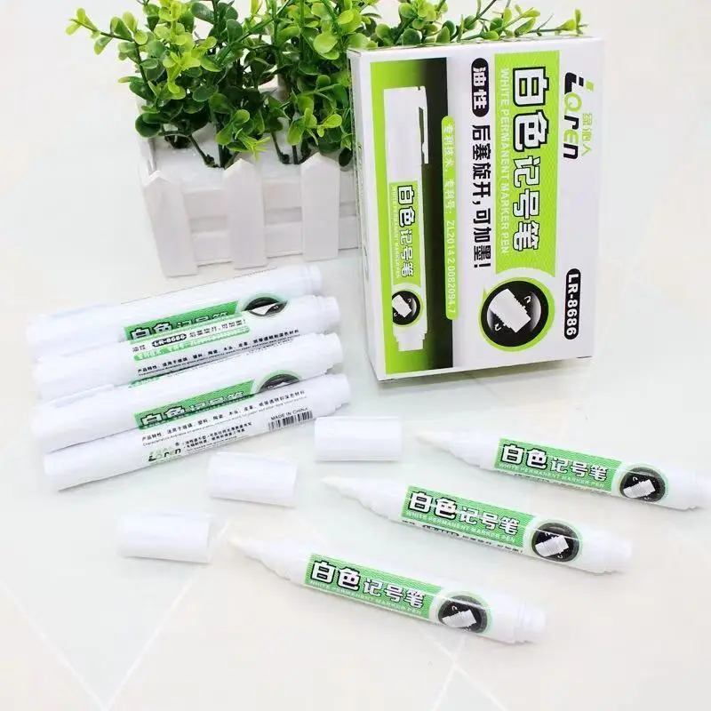 

5Pcs Oily Waterproof White Marker Pen Permanent Paint Pen Graffiti Pens Painting,Tyre Tread Environmental Pen Art Supplies