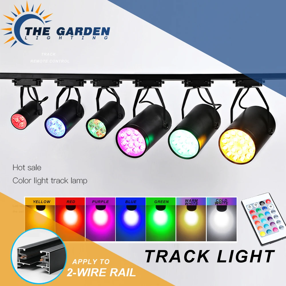 

Led RGB Colorful Remote ControlTrack Light Lamp Aluminum Spot Light Rail Spots for Stage Bar KTV Dance StudioTrack Lighting