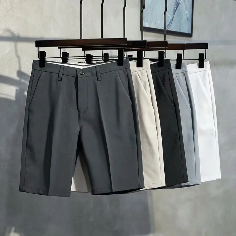 Summer Small Suit Pants Men's Drape Business Casual Cropped Slim fit Straight Youth Thin Trousers Plus size